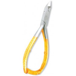 Cuticle Nipper, Double Spring W/Lock. Half Gold.